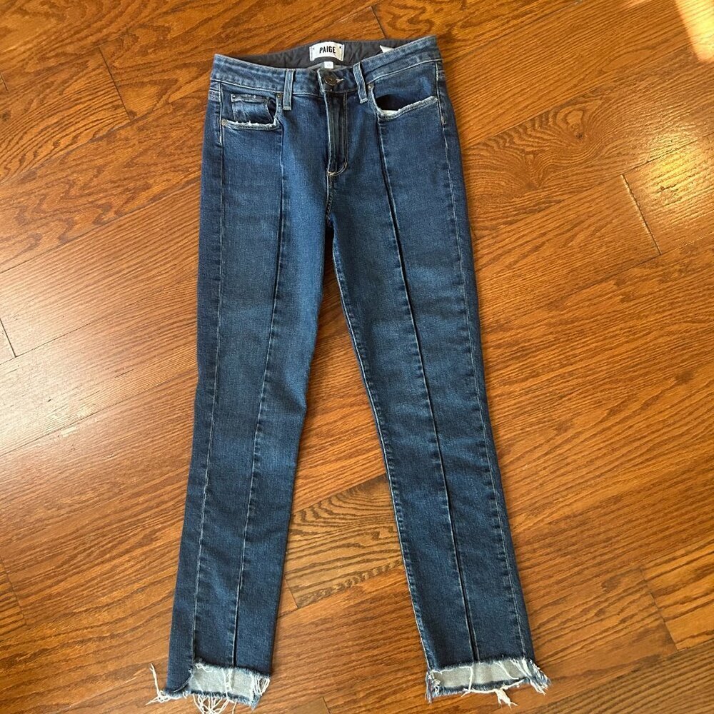 Paige Denim Jeans Julia Model Front Seam size 25 Skinny Jeans Raw Hem Pristine - Picture 14 of 14